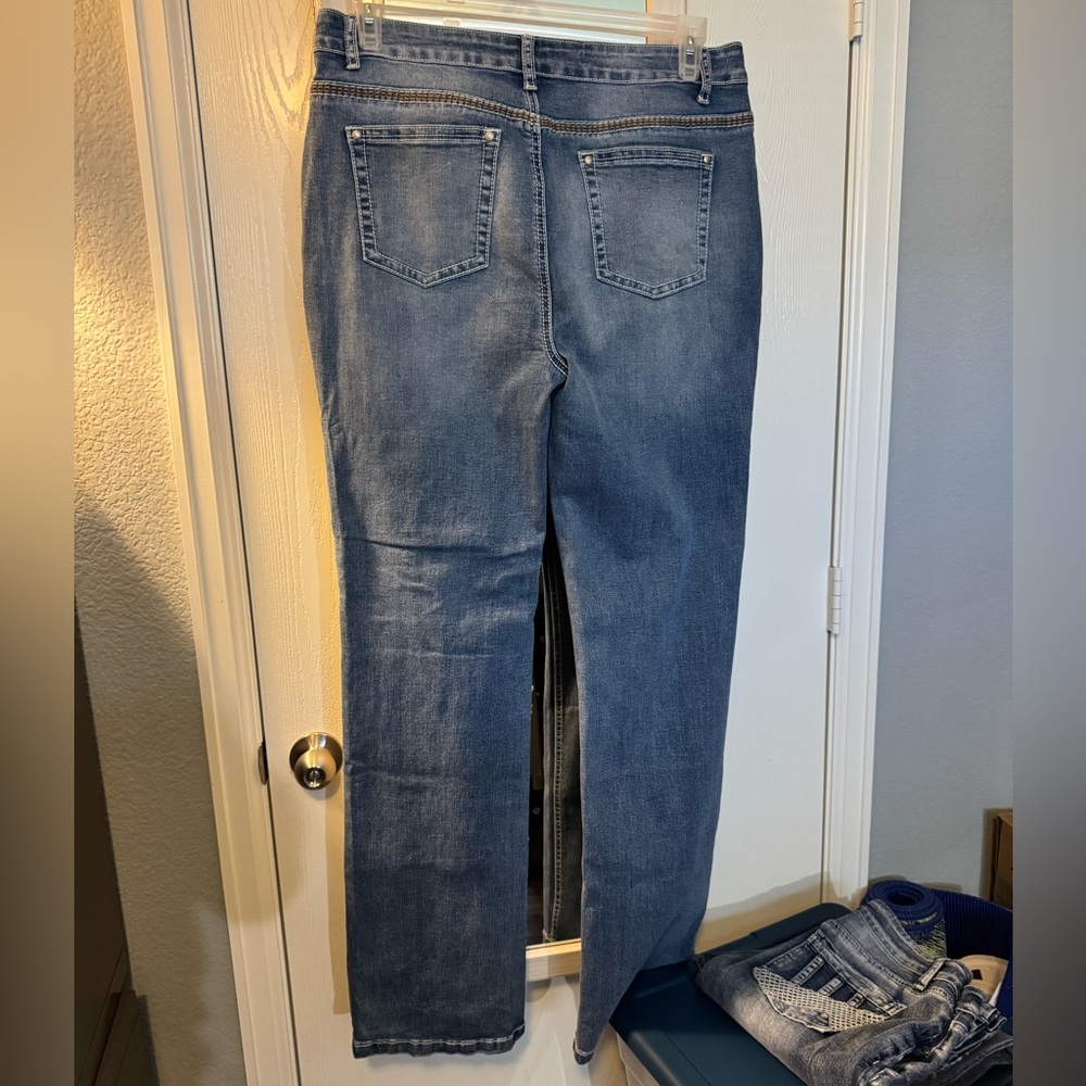 Classic Blue Denim Flamingals Boot Cut Jeans - Picture 2 of 7